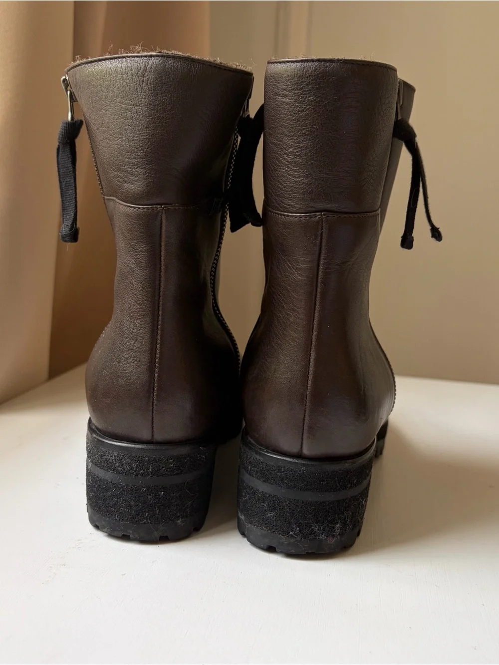 Marni 2011 Brown Italian Leather Zip Ankle Winter Booties Boots Size 39 / US8